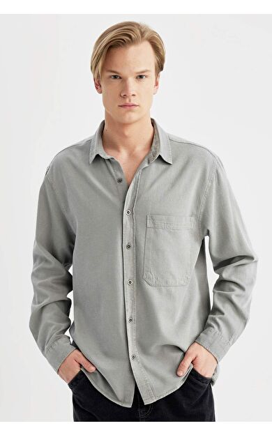 DeFactoFit Oversize Fit Pamuklu Uzun Kollu Gömlek B5841AX24SPGR367
