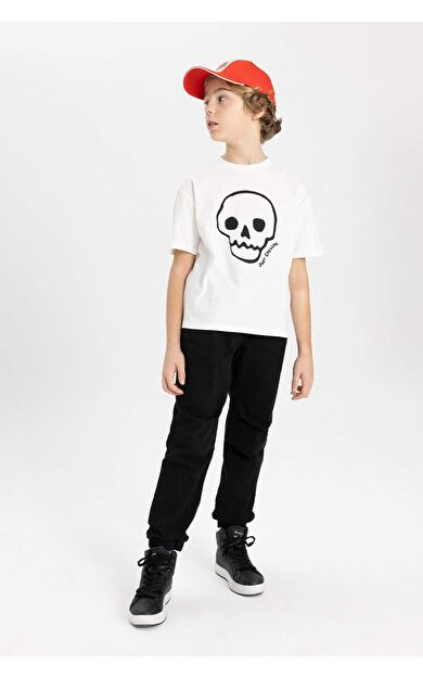 DeFactoFit Erkek Çocuk Jogger Esnek Bantlı Paça Gabardin Pantolon