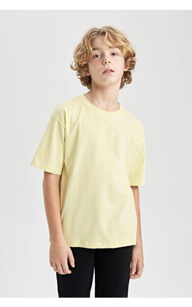 DeFactoFit Erkek Çocuk Oversize Fit Bisiklet Yaka Basic Kısa Kollu Tişört B5927A824SMYL272