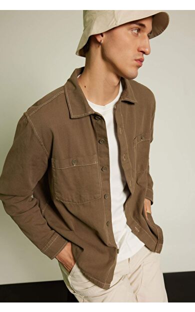 Relax Fit Pamuklu Uzun Kollu Gömlek B6113AX23AUKH361