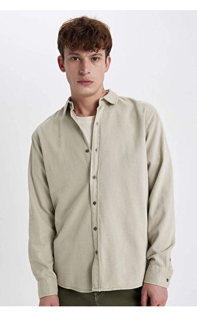 DeFactoFit Regular Fit Tensel Uzun Kollu Gömlek B6154AX23AUBG738