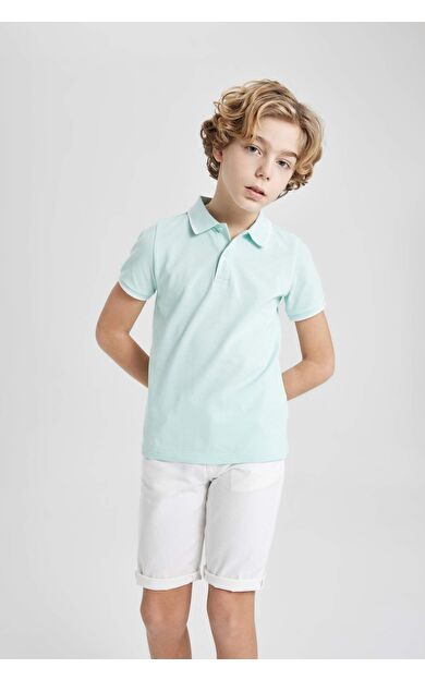 DeFactoFit Erkek Çocuk Regular Fit Polo Yaka Pike Kısa Kollu Polo Tişört