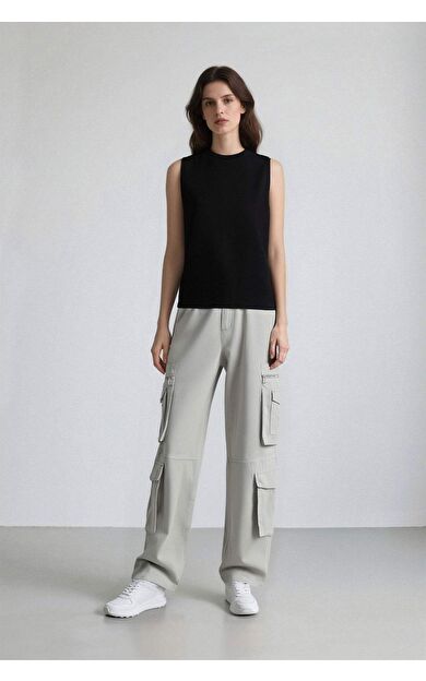 DeFactoFit Coool Straight Fit Kargo Gabardin Pantolon B6873AX24SPGR454