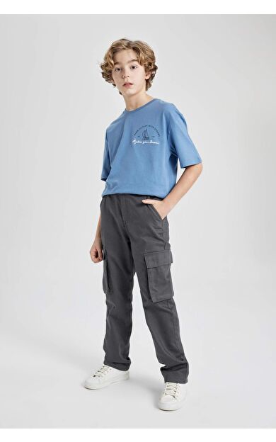 DeFactoFit Erkek Çocuk Kargo Fit Twill Pantolon