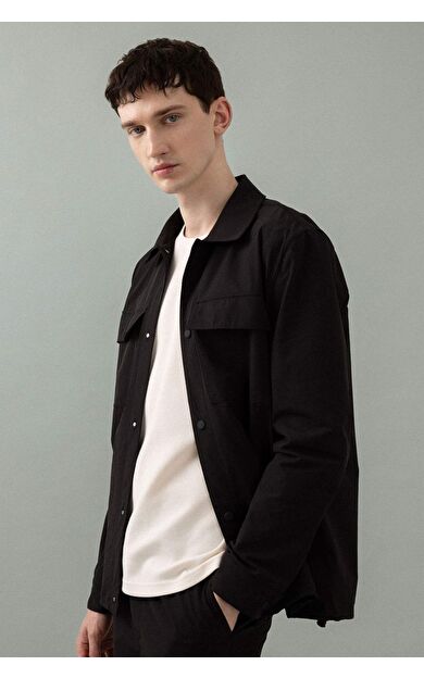 DeFactoFit Regular Fit Polo Yaka Gömlek Ceket B7396AX24SPBK27