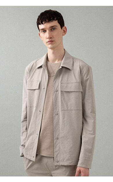 DeFactoFit Regular Fit Polo Yaka Gömlek Ceket B7396AX24SPGR323