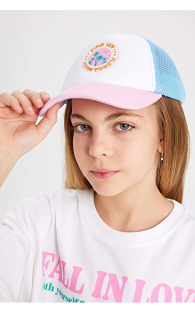 DeFactoFit Kız Çocuk Nakışlı Gabardin Beyzbol Basketbol Şapkası B7584A824SMPN105