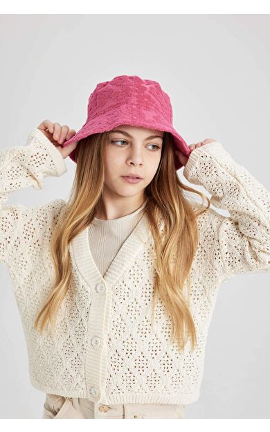 DeFactoFit Kız Çocuk Desenli Gabardin Bucket Şapka