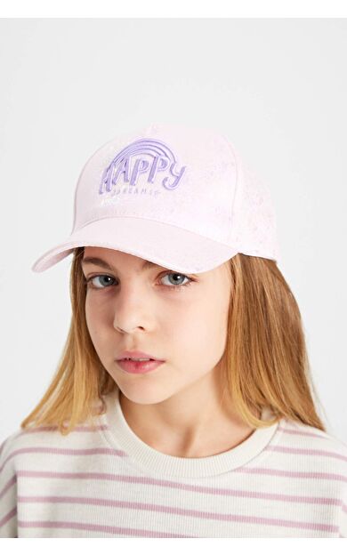 DeFactoFit Kız Çocuk Nakışlı Gabardin Beyzbol Basketbol Şapkası B7591A824SMPN1