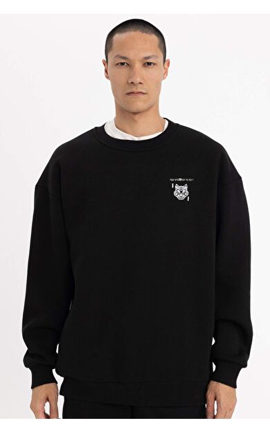 DeFacto Oversize Fit Bisiklet Yaka Sweatshirt