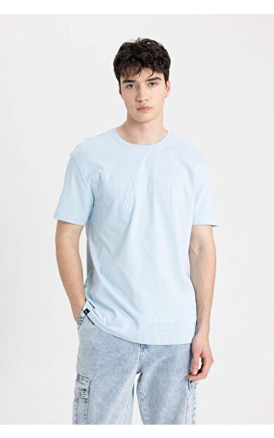 DeFactoFit Regular Fit Bisiklet Yaka Baskılı Tişört B8480AX24SMBE304