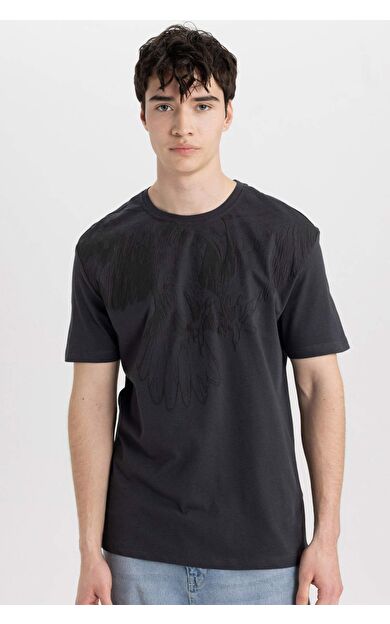 DeFactoFit Regular Fit Bisiklet Yaka Baskılı Kısa Kollu Tişört B8485AX24SMAR204