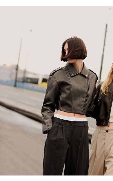 DeFactoFit Regular Fit Suni Deri Mont