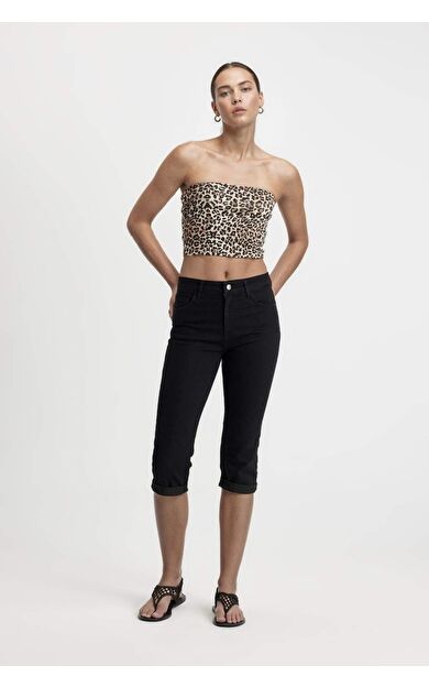 DeFactoFit Yüksek Bel Jean Kapri