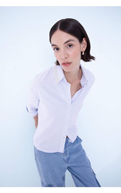 DeFactoFit Oversize Fit Oxford Uzun Kollu Gömlek