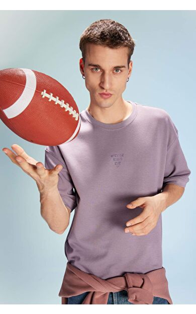 DeFactoFit Loose Fit Bisiklet Yaka Slogan Baskılı Tişört B9675AX23WNPR221