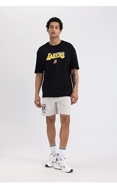 DeFactoFit NBA Los Angeles Lakers Standart Fit Şort B9896AX24SMGR94