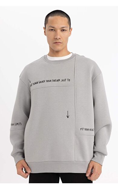 DeFacto Oversize Fit Bisiklet Yaka Sweatshirt