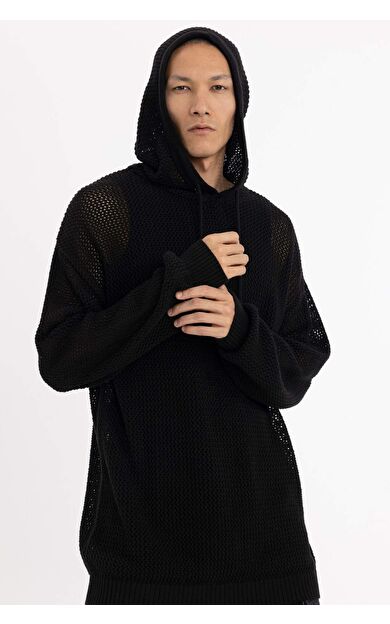 DeFactoFit Regular Fit Kapüşonlu Triko Sweatshirt