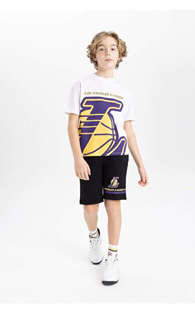 DeFactoFit Erkek Çocuk NBA Los Angeles Lakers Regular Fit Şort