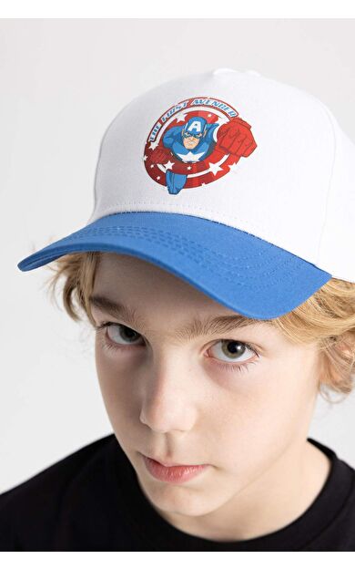 DeFactoFit Erkek Çocuk Marvel Avengers Baskılı Pamuklu Beyzbol Basketbol Şapkası