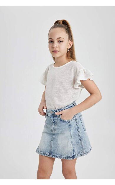 DeFactoFit Kız Çocuk Regular Fit Kısa Kollu Tişört C0600A824SMER99