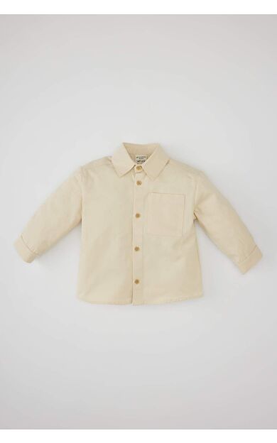 DeFactoFit Erkek Bebek Gömlek Yaka Gabardin Uzun Kollu Gömlek
