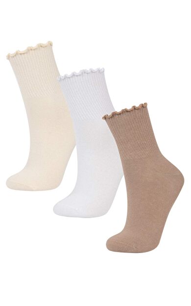 DeFacto Kadın 3'lü Pamuklu Soket Çorap C0672AXNSKR1