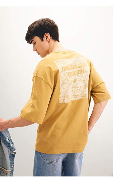 DeFactoFit Loose Fit Bisiklet Yaka Baskılı Tişört C0710AX24SPYL256