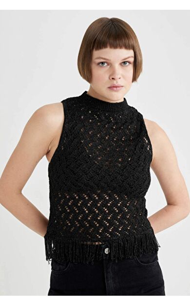 DeFactoFit Relax Fit Bisiklet Yaka Ajur Atlet