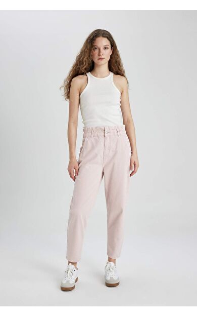 DeFactoFit Paperbag Yüksek Bel Bilek Boy Dokuma Pantolon