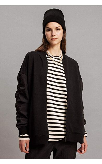 DeFactoFit Oversize Fit Kolej Yaka Bomber Hırka