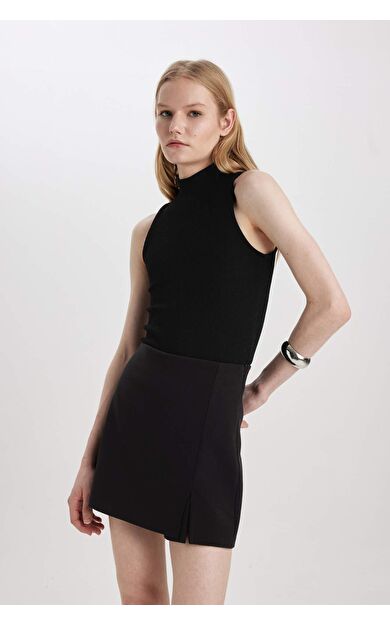 DeFactoFit Slim Fit Yarım Balıkçı Yaka Fitilli Kaşkorse Atlet