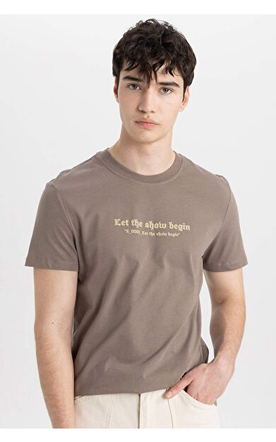 DeFactoFit Slim Fit Bisiklet Yaka Baskılı Tişört C2085AX24SMBN571