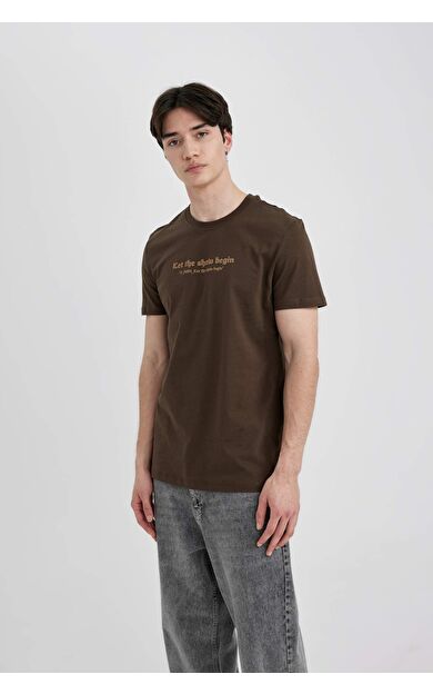 DeFactoFit Slim Fit Bisiklet Yaka Baskılı Tişört C2085AX24SMBN574