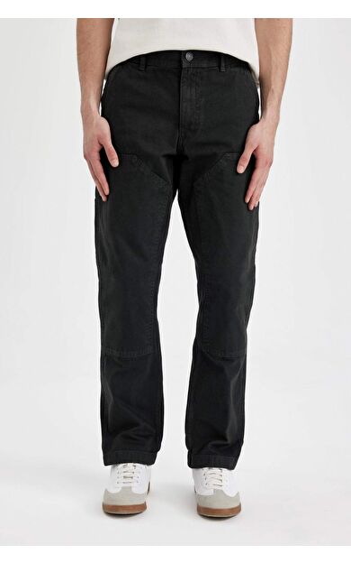 DeFactoFit Wide Leg Düz Paça Kanvas Pantolon