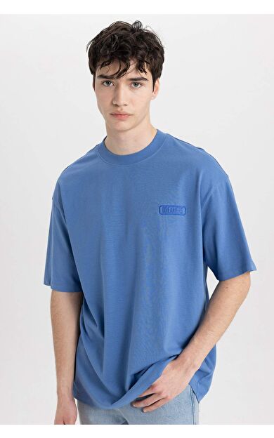 DeFactoFit Comfort Fit Bisiklet Yaka Baskılı Kısa Kollu Tişört C2136AX24SMBE389