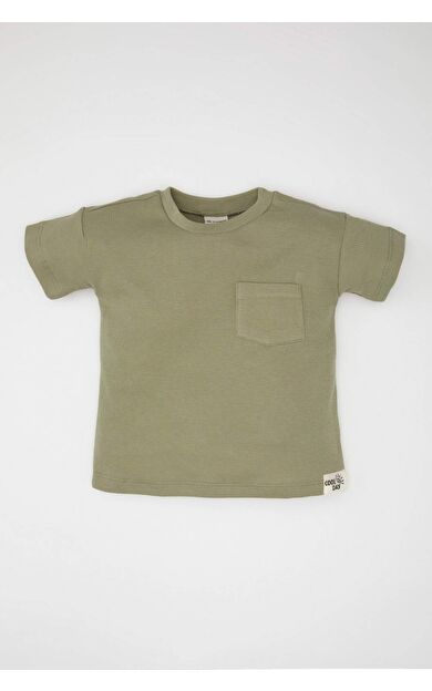 DeFactoFit Erkek Bebek Bisiklet Yaka Waffle Kısa Kollu Tişört