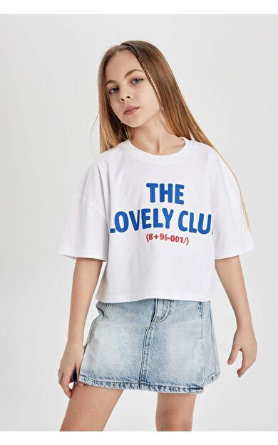 DeFactoFit Kız Çocuk Crop Top Kısa Kollu Tişört C2216A824SMWT34
