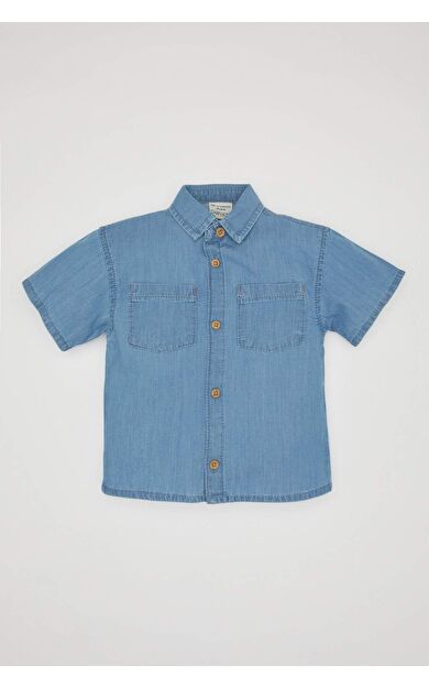 DeFactoFit Erkek Bebek Kısa Kollu Jean Gömlek