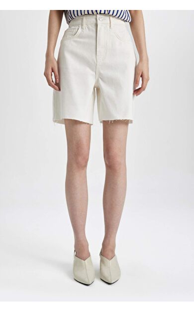 DeFactoFit Yüksek Bel Jean Bermuda C2455AX24SMWT1