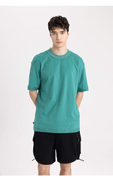 DeFactoFit Boxy Fit Bisiklet Yaka Kısa Kollu Tişört C2562AX24SMGN255