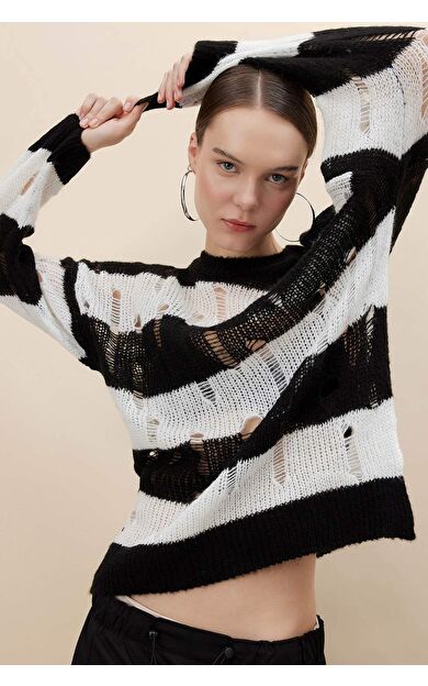 DeFactoFit Oversize Fit Bisiklet Yaka Kazak