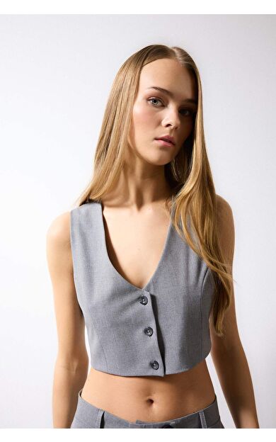 DeFactoFit Crop Blazer Yelek