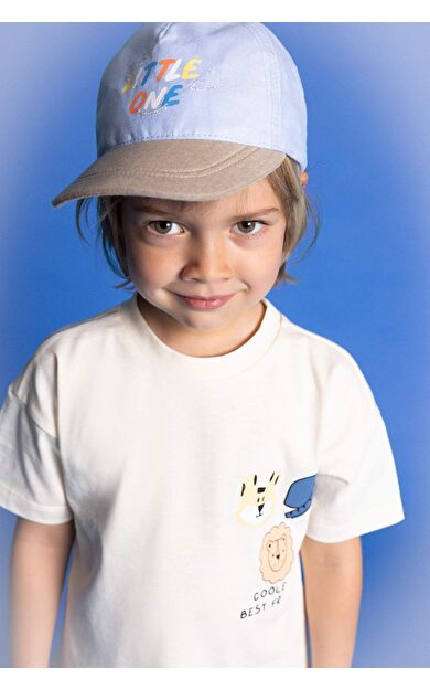 DeFactoFit Erkek Bebek Baskılı Keten Beyzbol Basketbol Şapkası