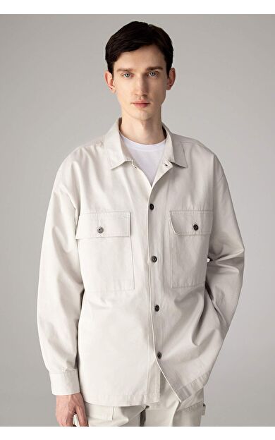 DeFactoFit Oversize Fit Polo Yaka Twill Gömlek