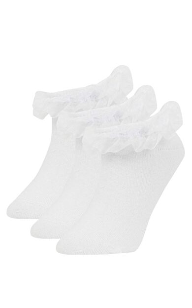 DeFactoFit Kız Çocuk 3'lü Pamuklu Patik Çorap C2936A8NSWT1