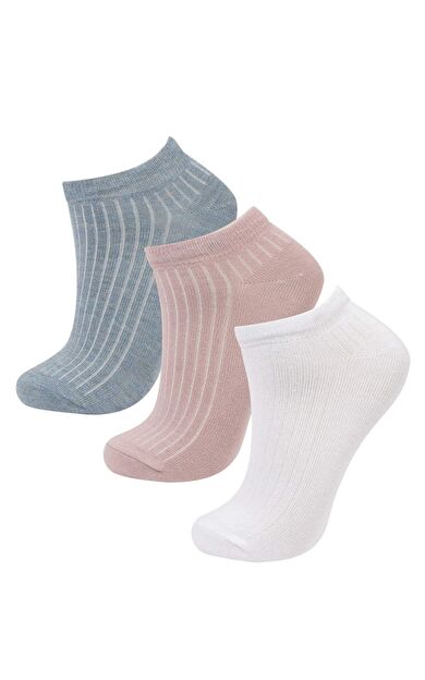 DeFactoFit Kız Çocuk 3'lü Pamuklu Patik Çorap
