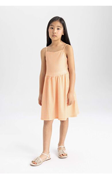 DeFactoFit Kız Çocuk Bürümcük Askılı Elbise