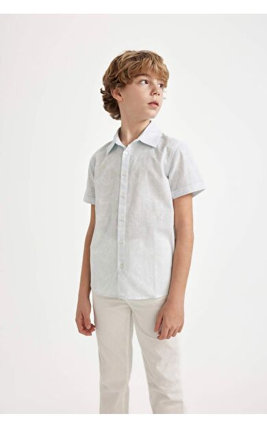 DeFactoFit Erkek Çocuk Regular Fit Polo Yaka Kısa Kollu Gömlek